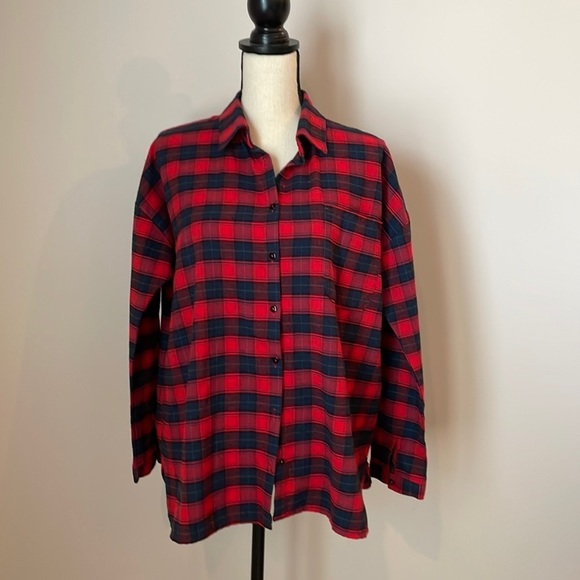 Umgee USA Embroidered Flannel SZ S Unique Button Down 3/4 Length Sleeves Fit Big - Picture 2 of 10